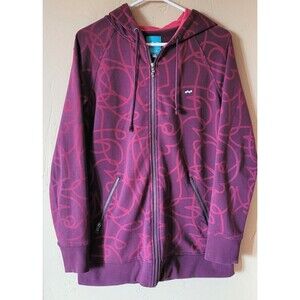 Foursquare Snowboarding Ski Size M Drawstring Hoodie Full Zip Sweatshirt Pockets